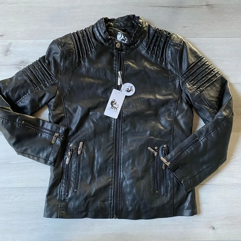 DAVID OUTWEAR KINGDOM LEATHER JACKET‎ BLACK M NWT IN PKG_5